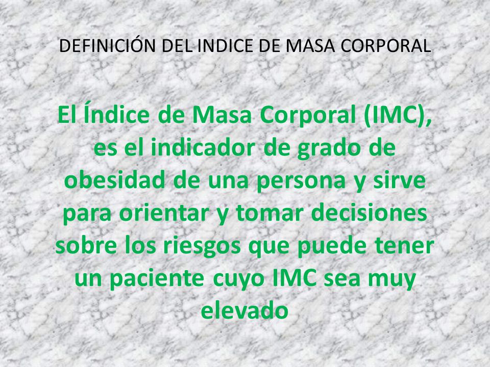 Definicion corporal indice masa